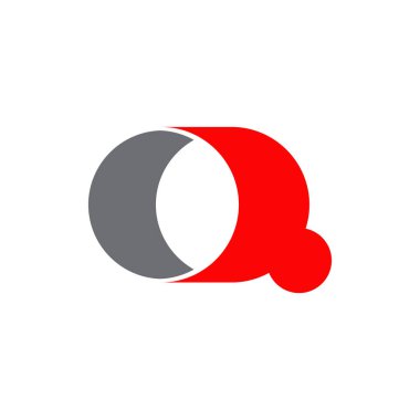 Q harfi ilk simge logo tasarım şablonu
