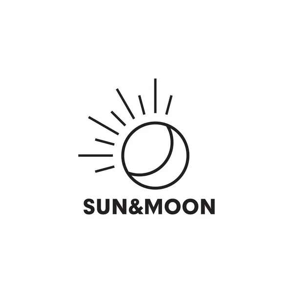 Sol Lua Logotipo Design Ícone Vetor Modelo —  Vetores de Stock