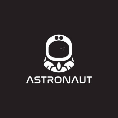 Astronot adam logo ikonu tasarım vektör şablonu