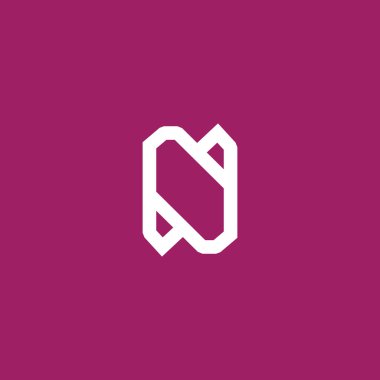 Basit N harfi ilk logo tasarım vektör şablonu