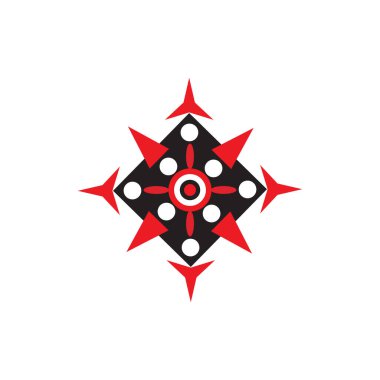 Aborjin sanat noktaları simge logo tasarımı şablonu boyuyor