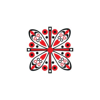 Aborjin sanat noktaları simge logo tasarımı şablonu boyuyor