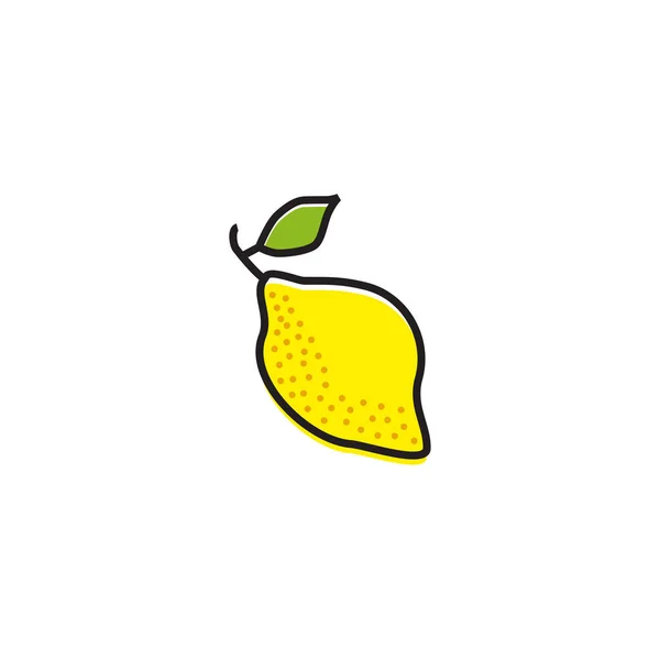Limón Icono Fruta Logo Diseño Vector Plantilla — Vector de stock
