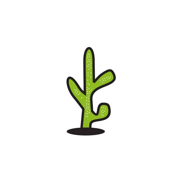 Plantilla Vectorial Diseño Logotipo Planta Cactus — Vector de stock