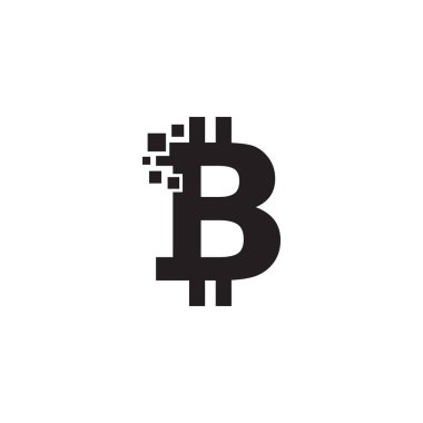 Bitcoin para birimi logo tasarım şablonu