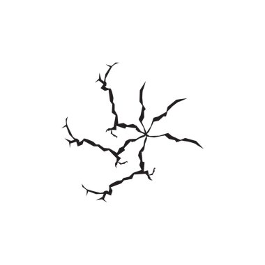 Yüzey simgesi logo tasarım şablonunda çatlak