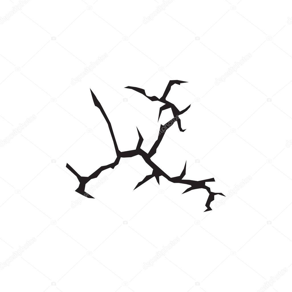 Crack on surface icon logo design vector template