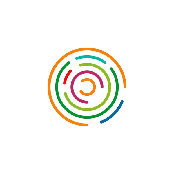 Colorido Círculo Forma Icono Logotipo Diseño Vector Plantilla — Vector de stock