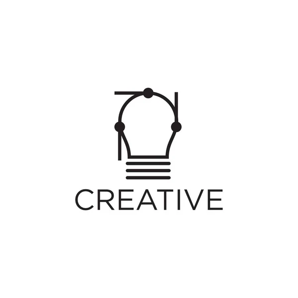 Modelo Vetor Design Logotipo Ícone Lâmpada Criativa — Vetor de Stock