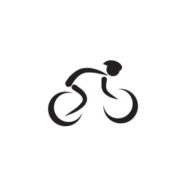 Bisiklet sporcusu simgesi logo tasarım vektör şablonu