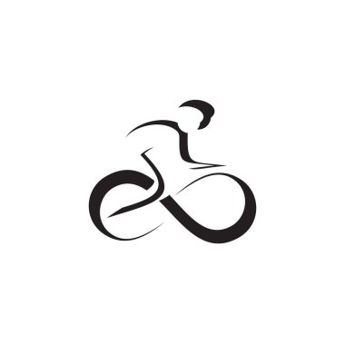 Bisiklet sporcusu simgesi logo tasarım vektör şablonu