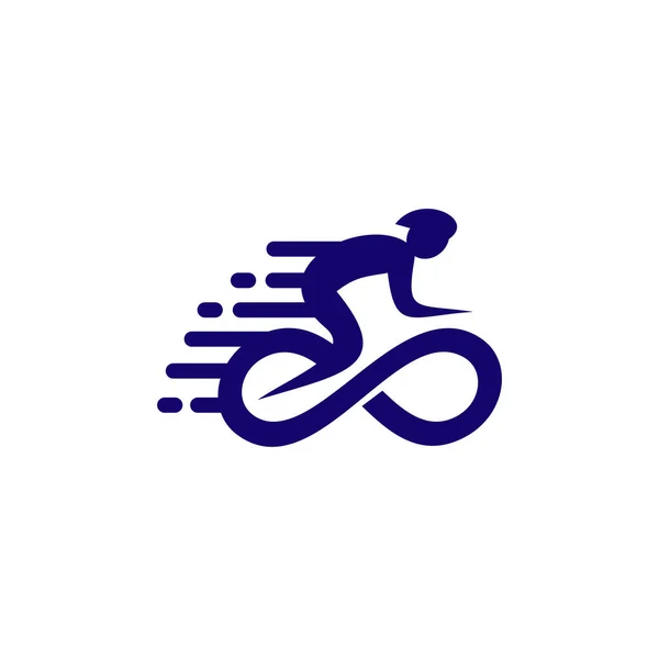 Велосипед Спортсмен Иконка Дизайн Логотипа Векторный Шаблон — стоковый вектор