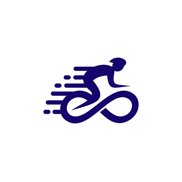 Fietssporter Pictogram Logo Ontwerp Vector Template — Stockvector