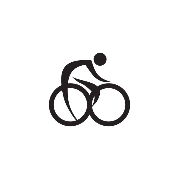 Fietssporter Pictogram Logo Ontwerp Vector Template — Stockvector