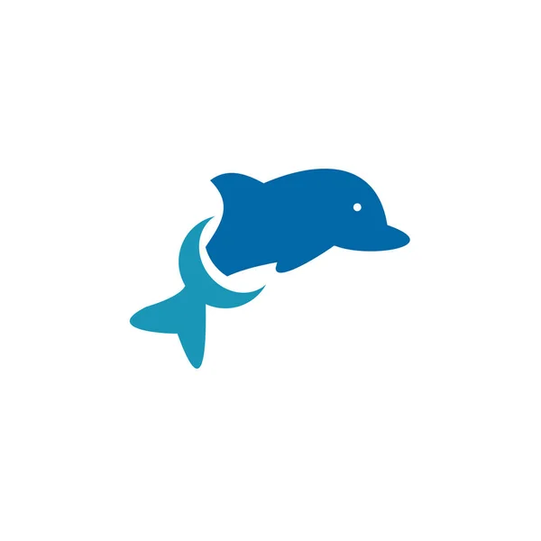 Návrh Vektorové Šablony Loga Delfíní Ryby — Stockový vektor