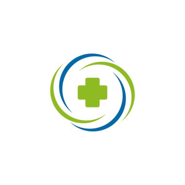 Çapraz simge vektör şablonu kullanan tıbbi ve sağlık logosu