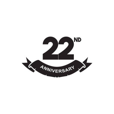 22. yıl dönümü logo tasarım şablonu