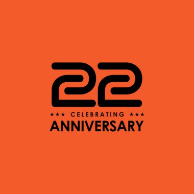 22. yıl dönümü logo tasarım şablonu