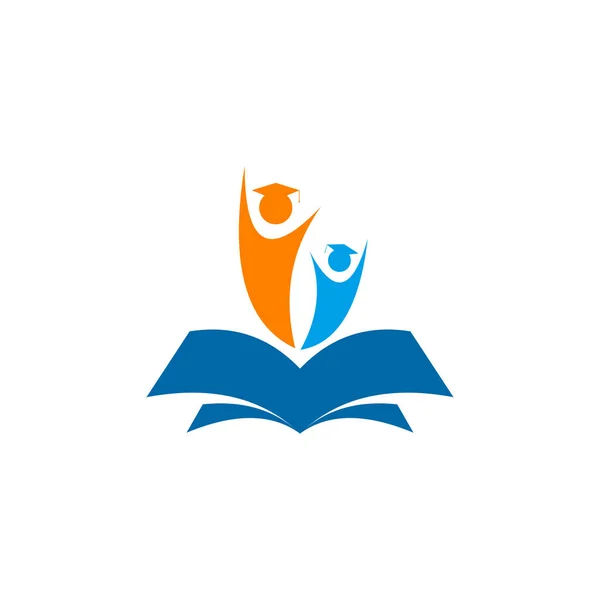 Education Logo Design Human Graphic Using Graduation Hat Template — Stock Vector