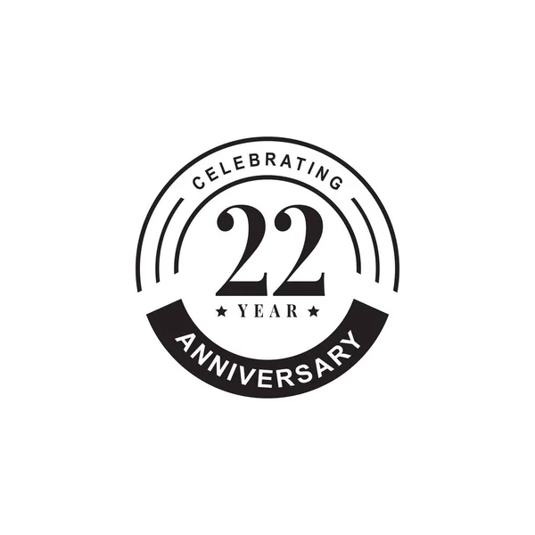 22Nd Year Anniversary Logo Design Vector Template — Stock Vector