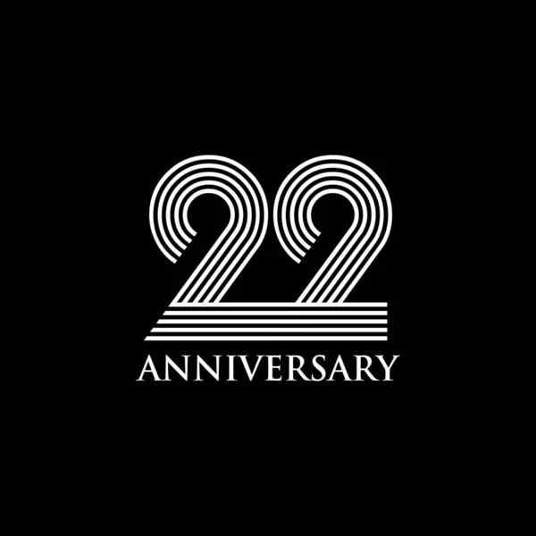 22周年記念ロゴデザインベクターテンプレート — ストックベクタ