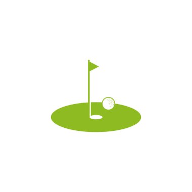 Golf sporu simgesi logo tasarım vektör şablonu