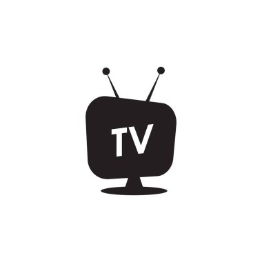 TV ya da Televizyon kanalı simgesi logo tasarım vektörü şablonu