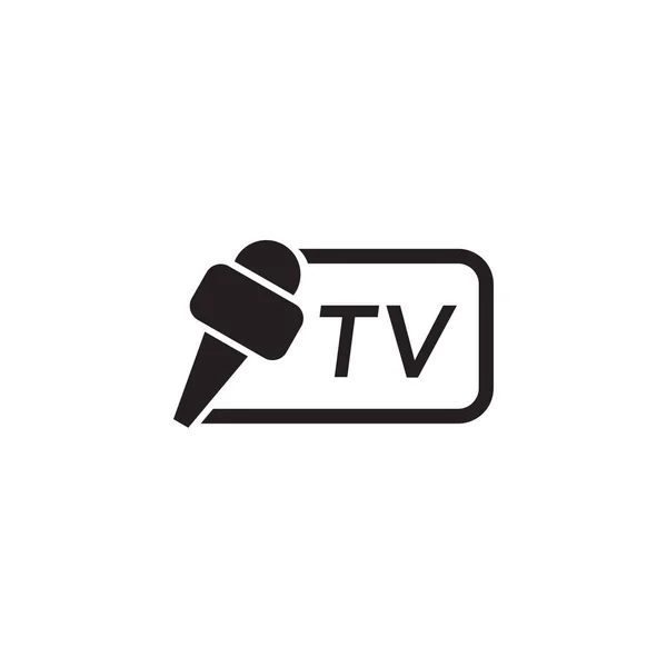 テレビやテレビチャンネルのアイコンのロゴのデザインベクトルテンプレート — ストックベクタ