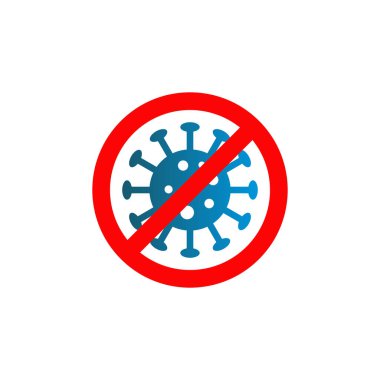 Corana Virüs Hastalığını veya Covid-19 sembol logo tasarım şablonunu durdur