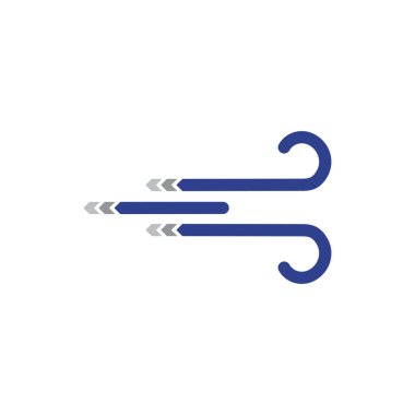 Rüzgar sembolü logo tasarım vektör şablonu