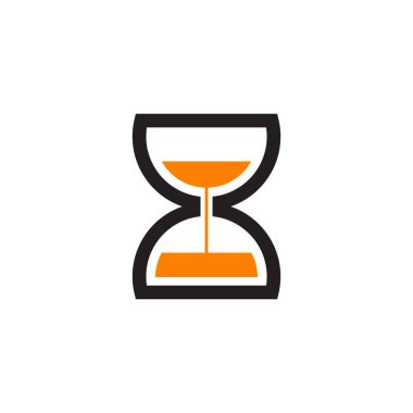 Kum saati logo tasarımı ikon vektör şablonu