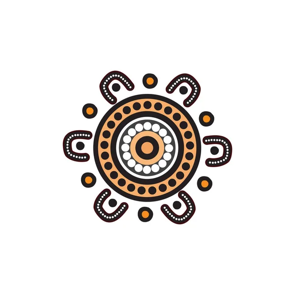Aborígene Arte Pontos Pintura Ícone Logotipo Design Vetor Modelo —  Vetores de Stock