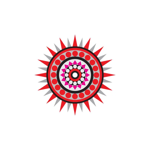 Plantilla Vector Diseño Logotipo Icono Pintura Puntos Arte Aborigen — Vector de stock