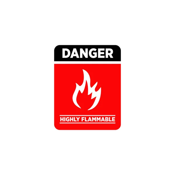 Symbol Und Logo Zur Warnung Vor Leicht Entflammbarem Material — Stockvektor