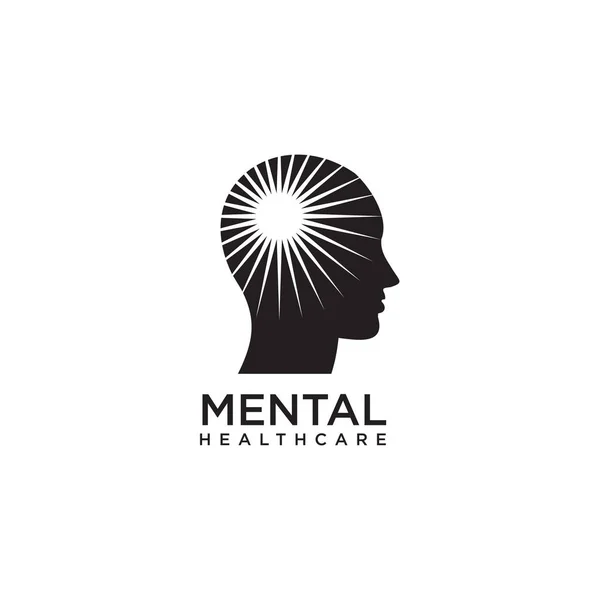 Mental Clinic Company Logo Design Using People Head Icon Brain — Stock Vector