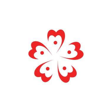 Sakura çiçek simgesi logo tasarım şablonu