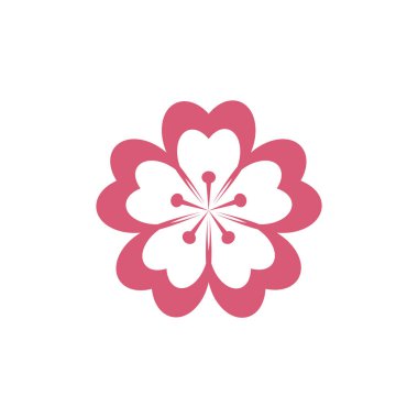 Sakura çiçek simgesi logo tasarım şablonu