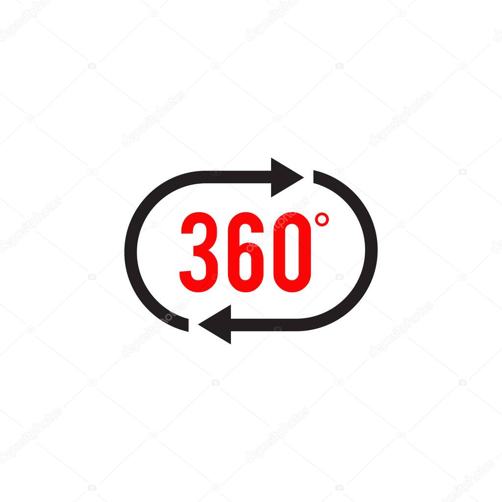 360 degree icon view logo design vector template