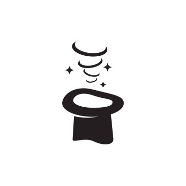 Sihirbaz şapkası simgesi logo tasarım şablonu