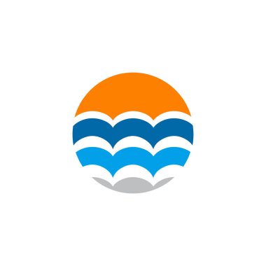 Çember dalga simgesi logo tasarım şablonu
