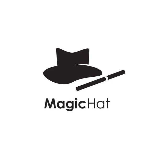 Sihirbaz Şapkası Simgesi Logo Tasarım Şablonu — Stok Vektör