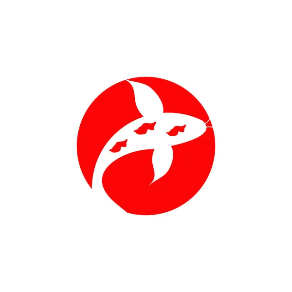 Koi Fish Logo Icon Design Vector Template — 스톡 벡터