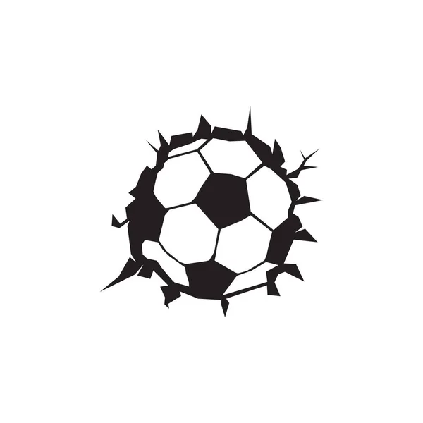 Fußball Oder Fußball Logo Design Mit Ballvektorsymbolvorlage — Stockvektor