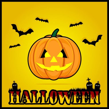 Cadılar Bayramı Vektörü Seti Koyu Sarı