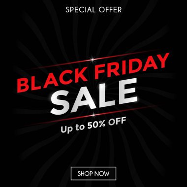 Siyah ve Kızıl Arkaplan ile Kara Cuma Tasarımı