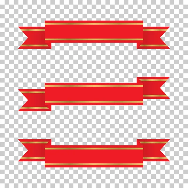Ruban Rouge Avec Ligne Dorée — Image vectorielle
