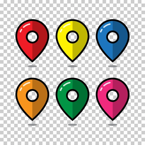 Pin Location Many Colors — Stock Vector