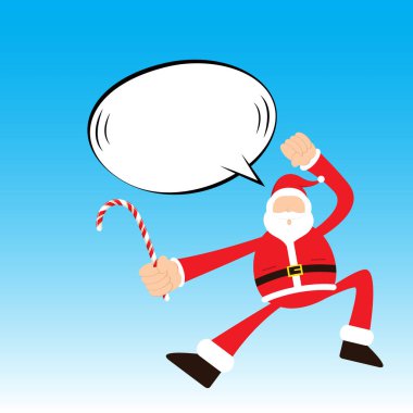 Vektör İllüstrasyonu Mutlu Noeller Noel Baba ve Şeker