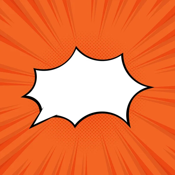 Balloon Speech Comic Style Star Cloud Orange Background — Stock Vector