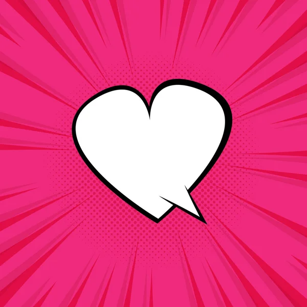 Balloon Speech Comic Style Heart Cloud Pink Background — стоковий вектор